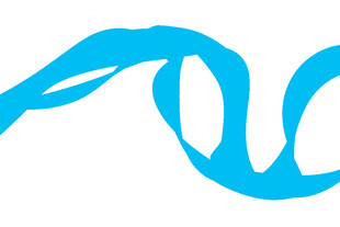 蓝色飘逸丝带图案