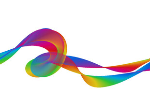 绚丽多彩波浪形彩带图案