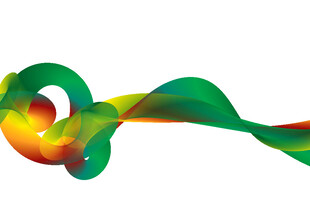 动感彩色飘带图案