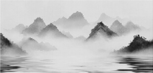 点状激光镂空山水