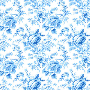 蓝白花卉图案背景