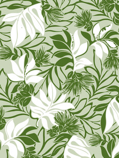 绿叶白花植物图案纹理
