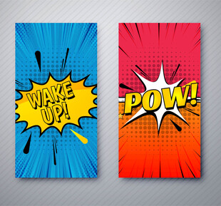 波普风漫画爆炸效果海报