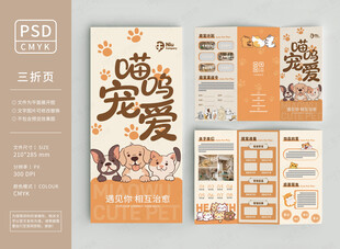 宠物三折页