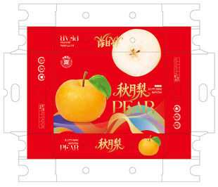 秋月梨包装平面展开图