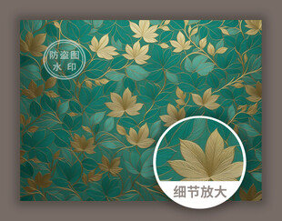 绿色传统中式古典奢华花纹图案