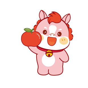 可爱小马举苹果