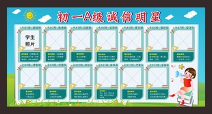 初中部诚信明星宣传栏