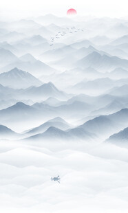 玄关水墨山水画