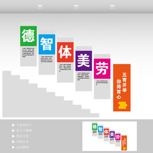 德智体美劳楼梯文化墙