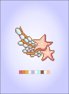 海星贝壳装饰图案设计像素十字绣