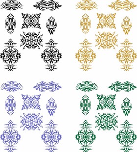 多彩复古花纹装饰图案