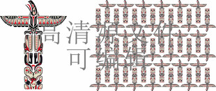 古代图腾柱高清图案素材
