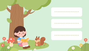 小女孩看书背景图