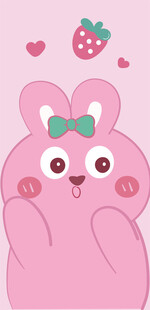 可爱草莓小兔卡通形象