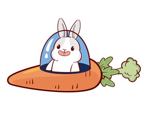 可爱小兔藏于大胡萝卜中