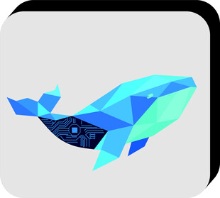 几何风格蓝鲸图标设计