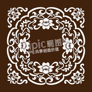 中式古典花纹边框图案