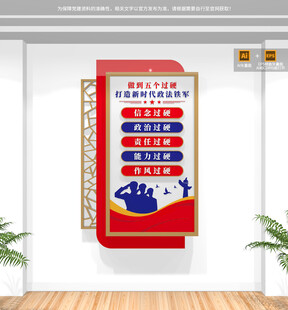 政法队伍五个过硬竖版文化墙