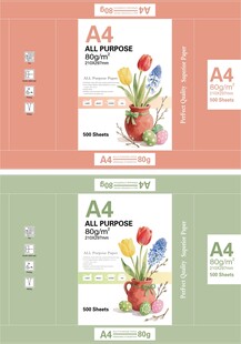 花卉主题A4纸张设计模板