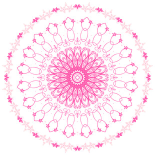圆形粉色花纹图案
