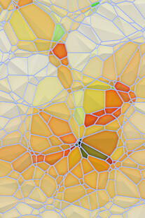 彩色玻璃风抽象花卉图案