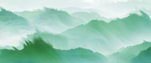 水墨风山峦美景