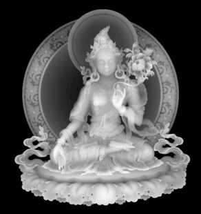 白度母佛像雕塑艺术作品