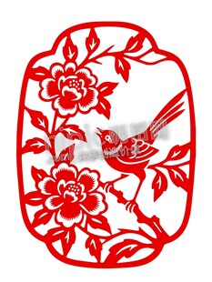 花鸟剪纸图案