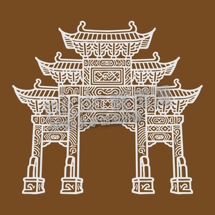 中式传统牌坊建筑