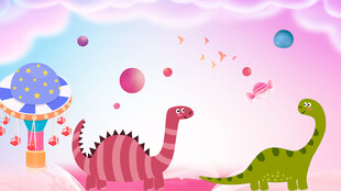 卡通恐龙背景墙