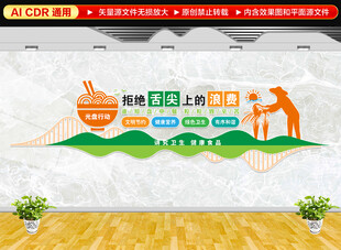 节约粮食食堂文化墙