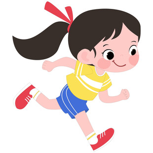 开学季体育课穿运动服跑步的女孩