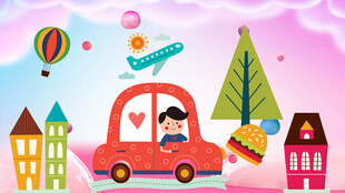 卡通矢量儿童房背景