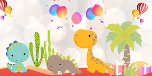 卡通恐龙背景墙