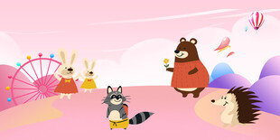 卡通儿童房背景墙