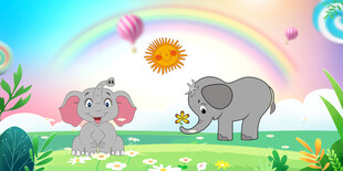 卡通大象背景墙