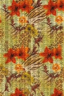 复古花卉图案布料纹理