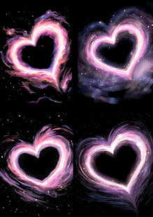 梦幻炫彩心形光效图案