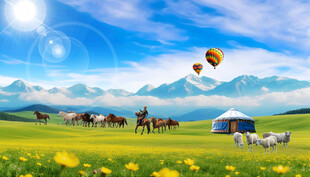 遍地野花的草原 