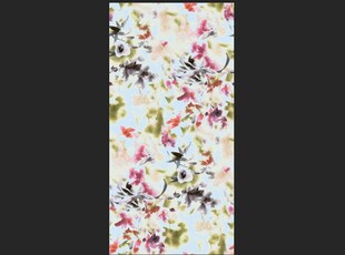 多彩花卉图案墙纸设计