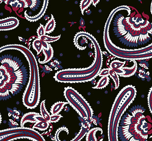 复古佩斯利花纹图案