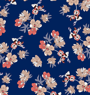 深蓝色底花卉图案纹理