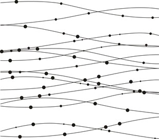 黑白线条点状抽象图案