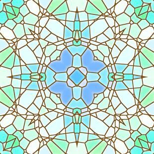 多彩几何图案玻璃艺术