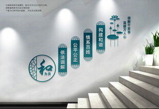 调解室楼梯文化墙