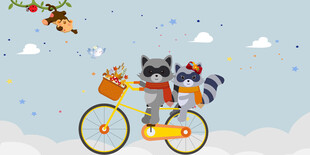 卡通狸猫背景墙