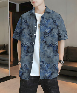 大牌  男装  数码印花