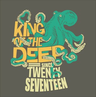 服装印花矢量章鱼T恤图案设计