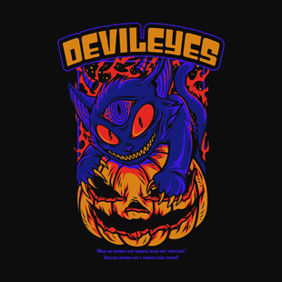 服装印花矢量恶魔南瓜图案设计